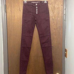 American Eagle super stretch high waisted sateen jegging size:0 long